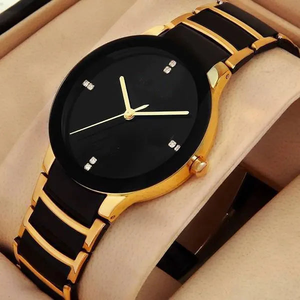 Golden&Black Stylish Wrist Watch